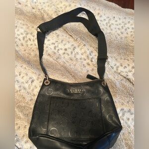 GUESS Embossed Black Shoulder Bag